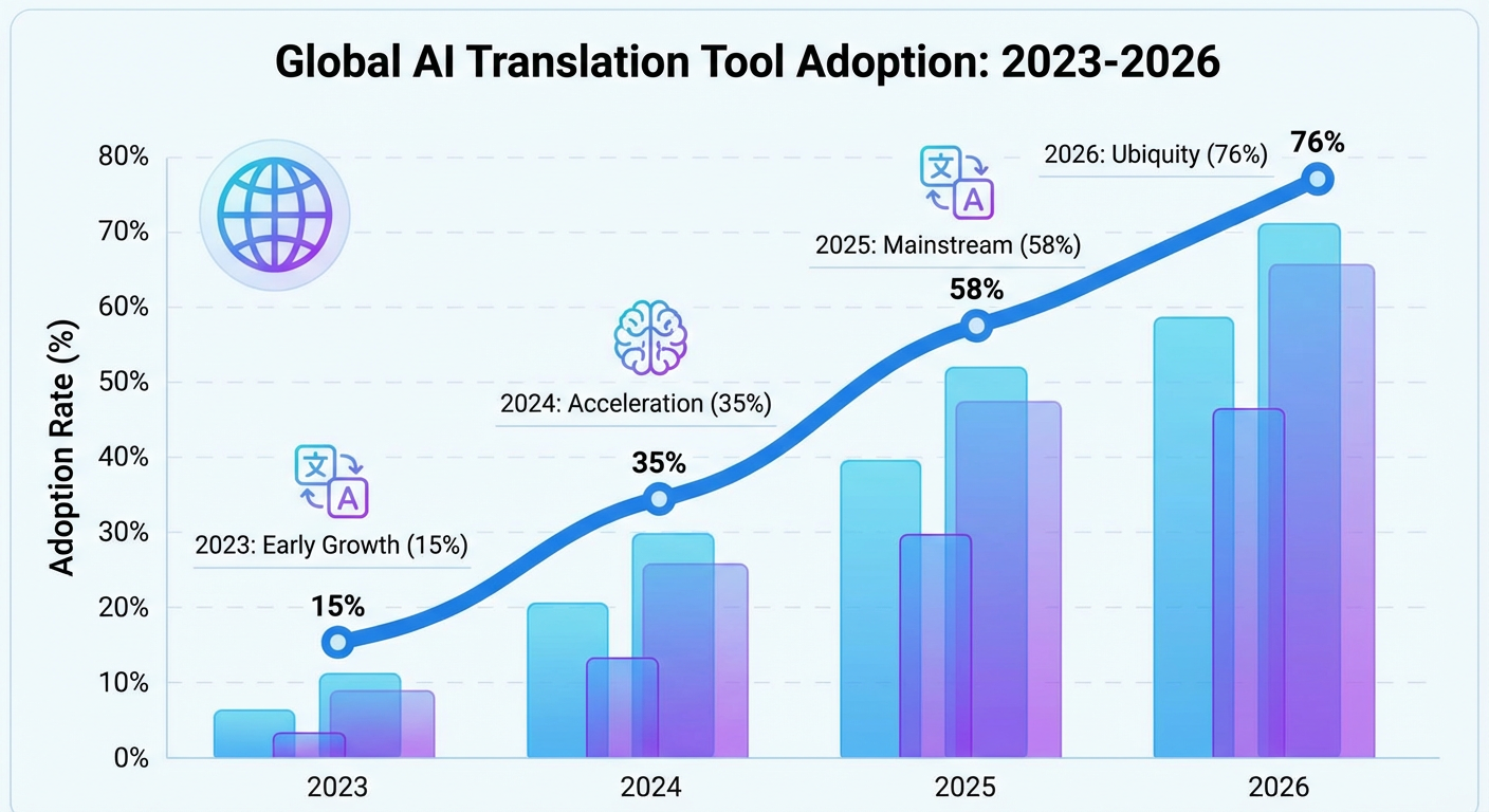 Graph showing the increase in adoption of AI translation tools
