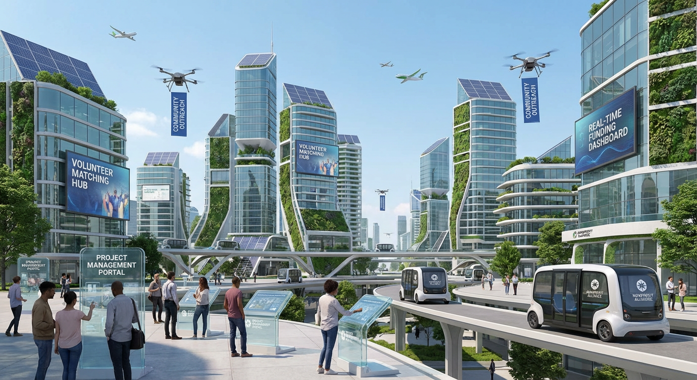 Futuristic landscape of nonprofit organizations in 2026