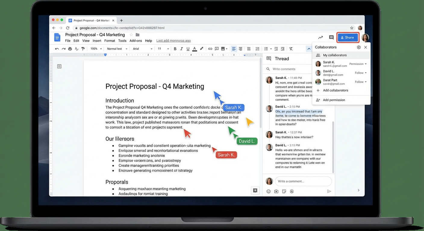 Google Docs Interface